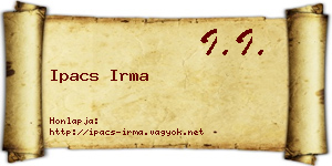 Ipacs Irma névjegykártya